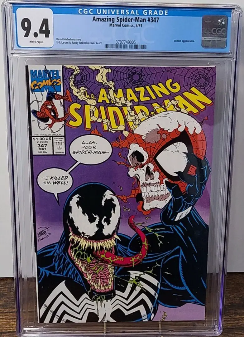 A comic book with a picture of two spider-man villains.