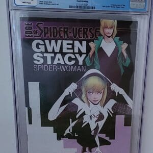 A comic book cover of spider-woman and gwen stacy.