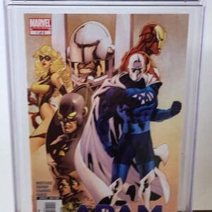 A comic book cover with several characters on it.