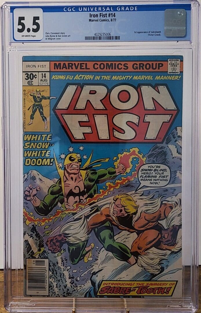 A comic book cover with iron fist on it.