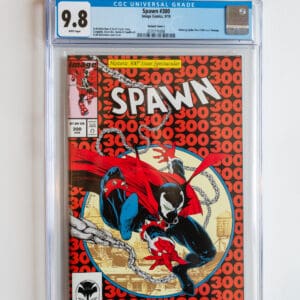 A comic book is displayed on the cover.